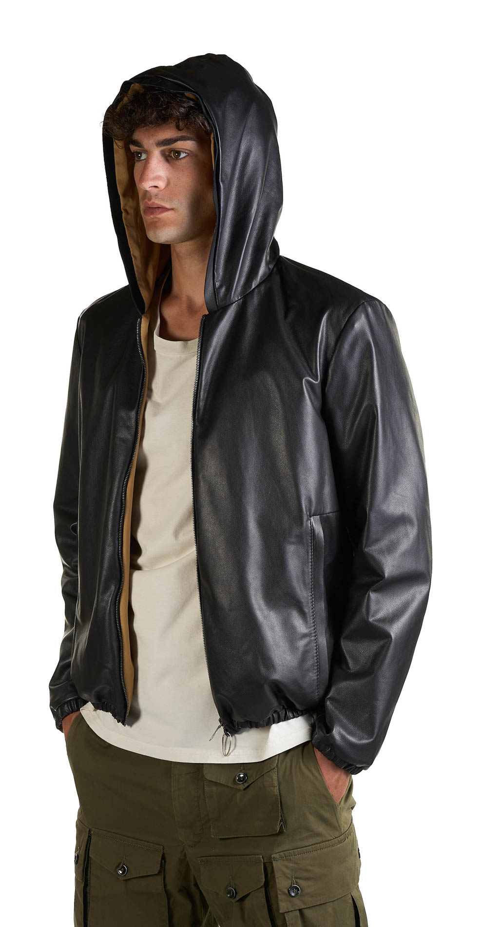 DANIELE BASTA LEATHER AND SILVER JACKET 